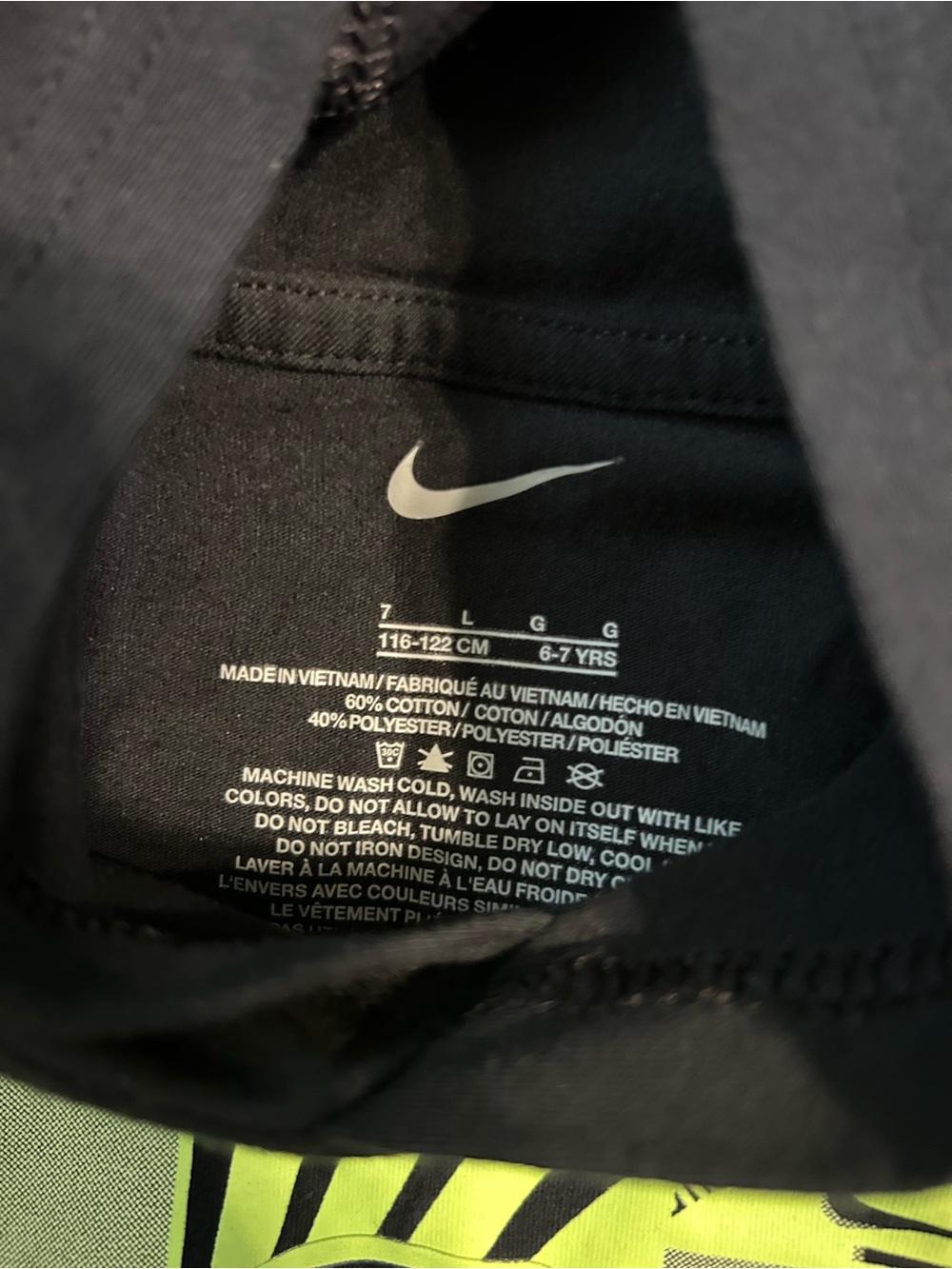 Nike Black Hoodie with Neon Yellow Graphic Accent - Picture 3 of 5